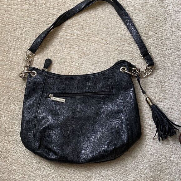 Sofia Vergara Black Faux Leather Shoulder Bag - Picture 1 of 6
